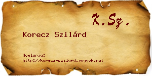 Korecz Szilárd névjegykártya