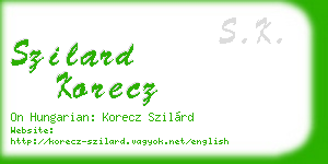 szilard korecz business card