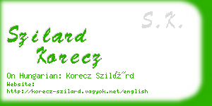 szilard korecz business card